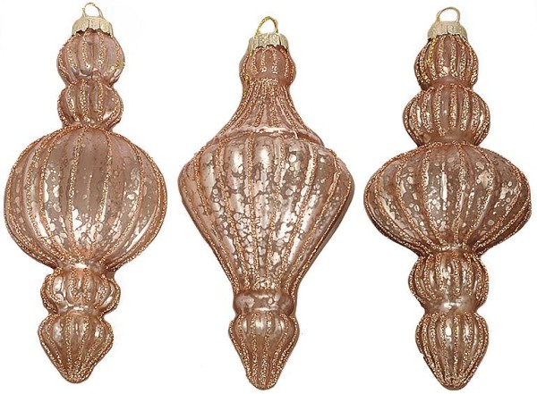 Ornament z. Hg. 3fach sortiert D6,5xH16cm +7cm Hänger