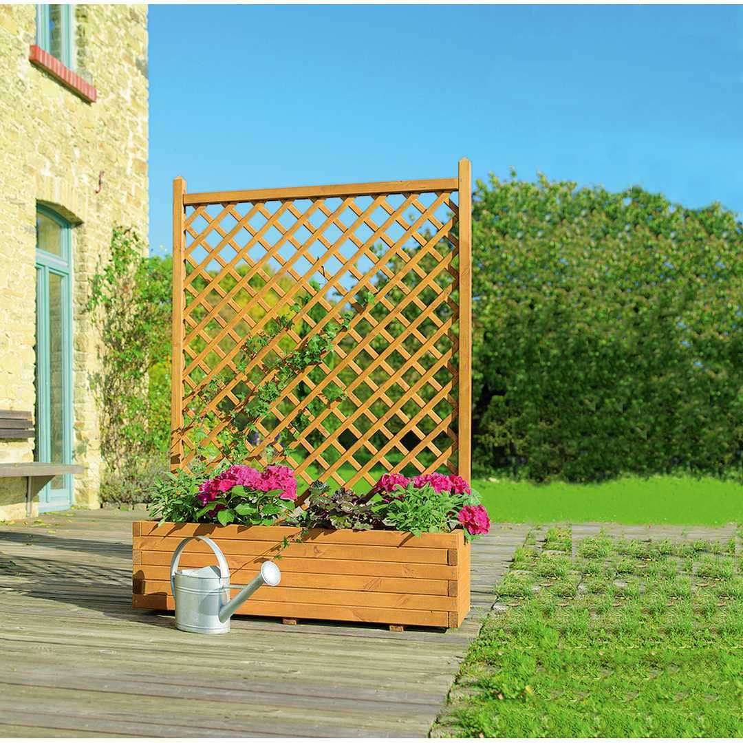 Blumenkas. m. Gitter 120x40x170cm Gartenbedarf