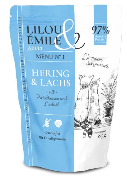 Lilou&Emile Pouch Ad. 85g Hering+Lachs