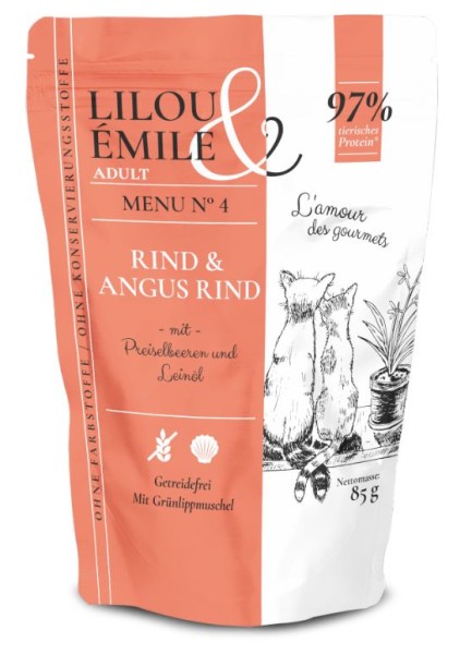 Lilou&Emile Pouch Ad. 85g Rind+ Bl Angus