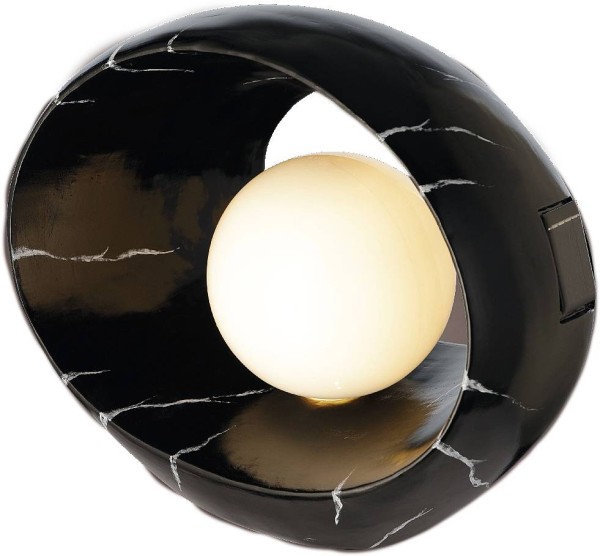 Solarleuchte-Objekt marmor schwarz L13.50-W24.50-H21.00cm-3L