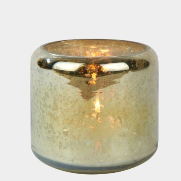 Windlicht Suri, Rund, H 22 cm, Klarglas, Einfarbig Glas klar Farbmix