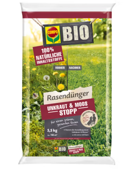 Compo Bio Rasendünger Unkraut & Moos Stopp 5,5kg