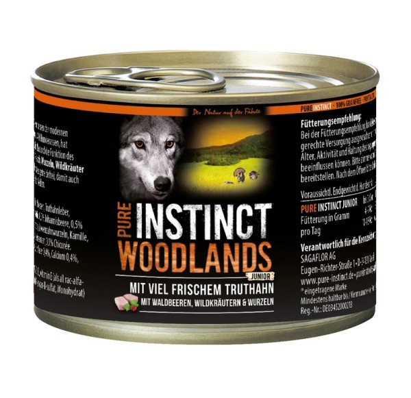 Pure Instinct 200 g Dose Woodlands (junior Truthahn)