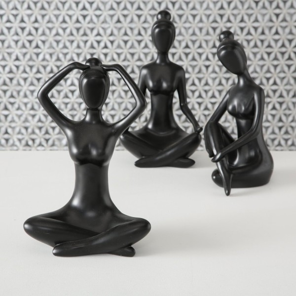 Figur Yoga, 2 sort., Frau, H 30 cm, Kunstharz, Rotbraun Kunstharz rotbraun