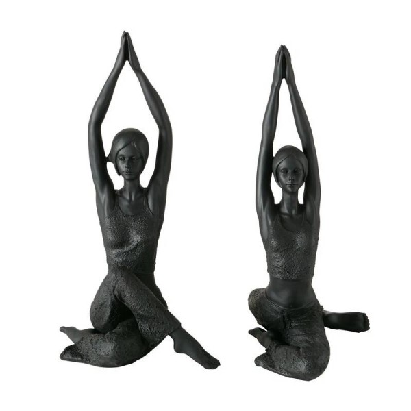 Figur Marysa, 2 sort., Frau, H 40 cm, Kunstharz, Schwarz Kunstharz schwarz