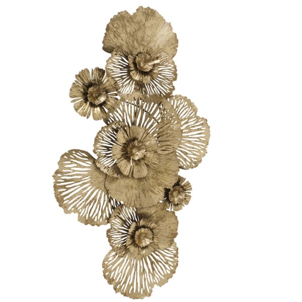 Wandobjekt Fleur, Blume, Glanz, Eisen, B 7 cm Eisen gold